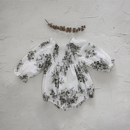 MyKids-USA® Autumn Arrival Baby Kids Girls Long Sleeves Vintage Flowers Pattern Bodysuit