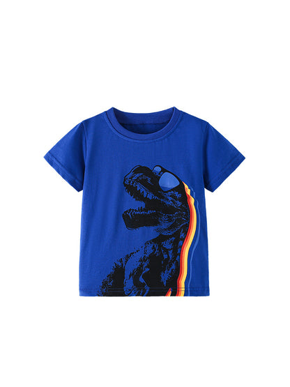Summer Boys’ Cartoon Pattern T-shirt in European and American Style