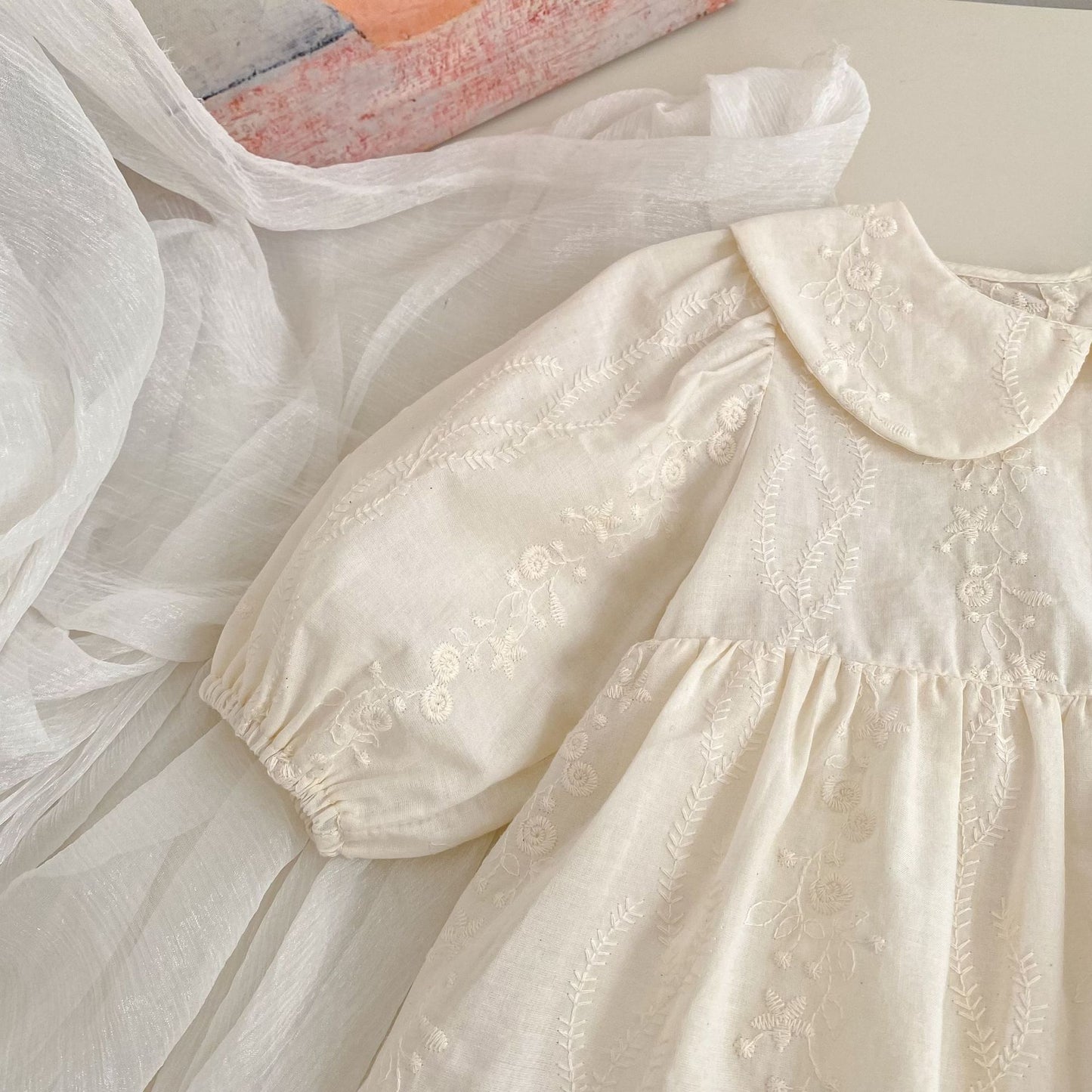 Spring Arrival Baby Girls Long Sleeves Flowers Embroidered Solid Color Bodysuit Dress, MyKids-USA®, Baby & Toddler Dresses, MyKids-USA -  -  -  -  -  -  - .