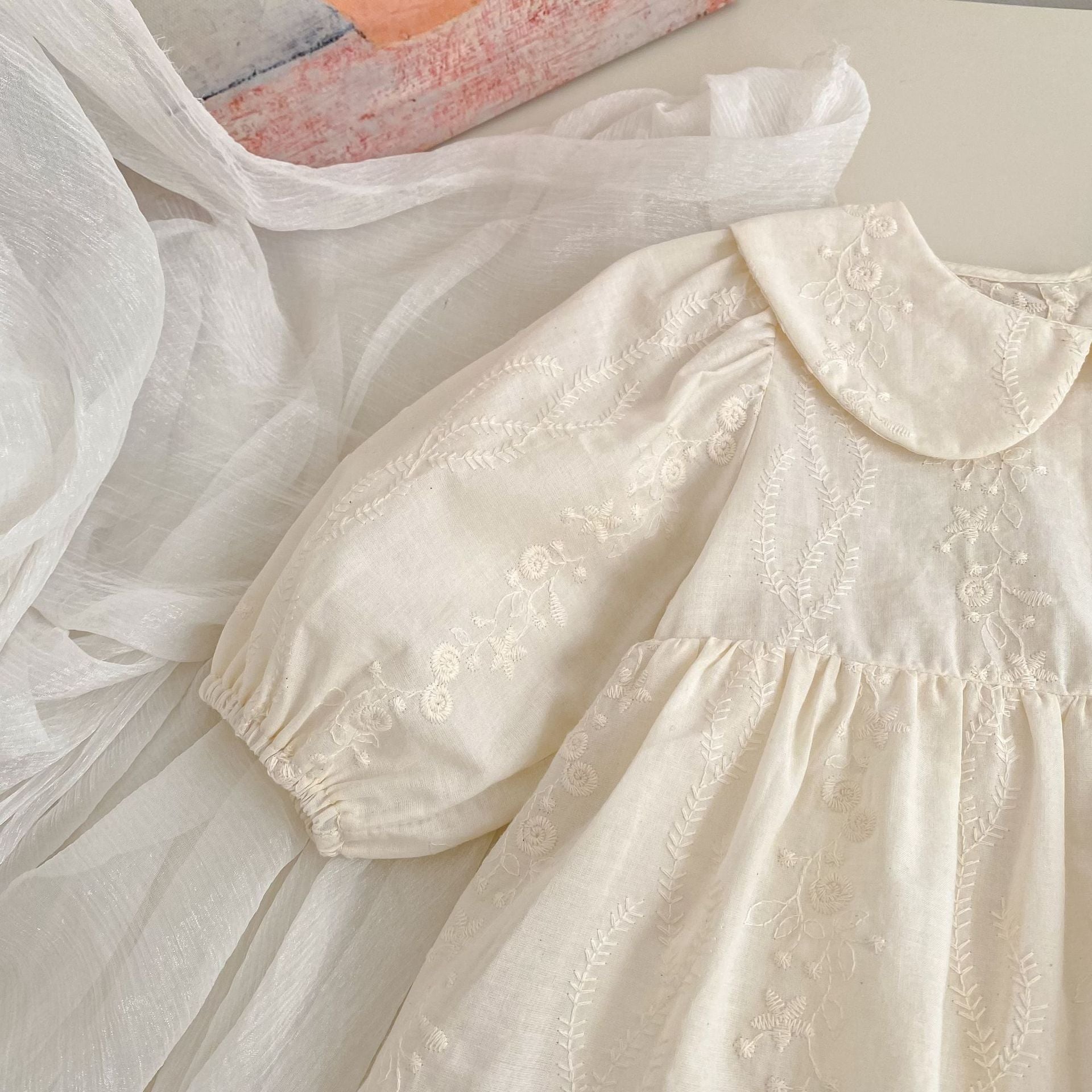 Spring Arrival Baby Girls Long Sleeves Flowers Embroidered Solid Color Bodysuit Dress, MyKids-USA®, Baby & Toddler Dresses, MyKids-USA -  -  -  -  -  -  - .