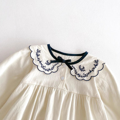 Autumn Arrival Baby Girls Long Sleeves Flowers Embroidered Pattern Onesies, MyKids-USA®, Shirts, MyKids-USA -  -  -  -  -  -  - 