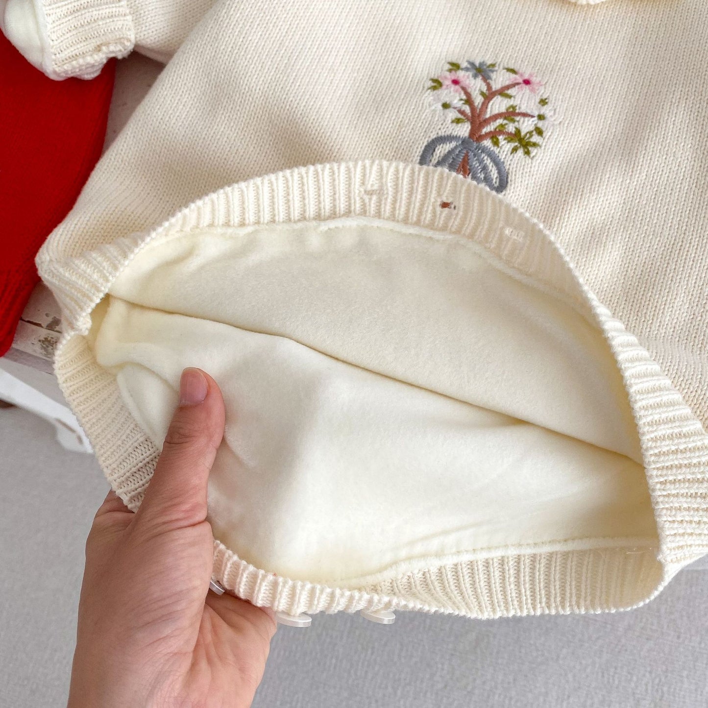 Long Sleeve 100% Cotton Velvet-In Knitwear Romper In Winter