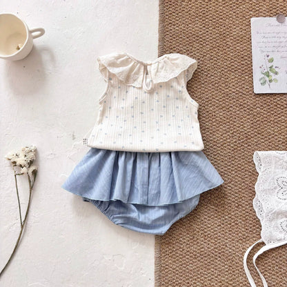 Summer Hot Selling Baby Kids Girls Sleeveless Butterfly-bows Pattern Vest and Bloomers Clothing Set, MyKids-USA®, Baby & Toddler Outfits, MyKids-USA - Size/Age - 66 (3-6M) - Color - Beige -  -  - TR2506122044-A