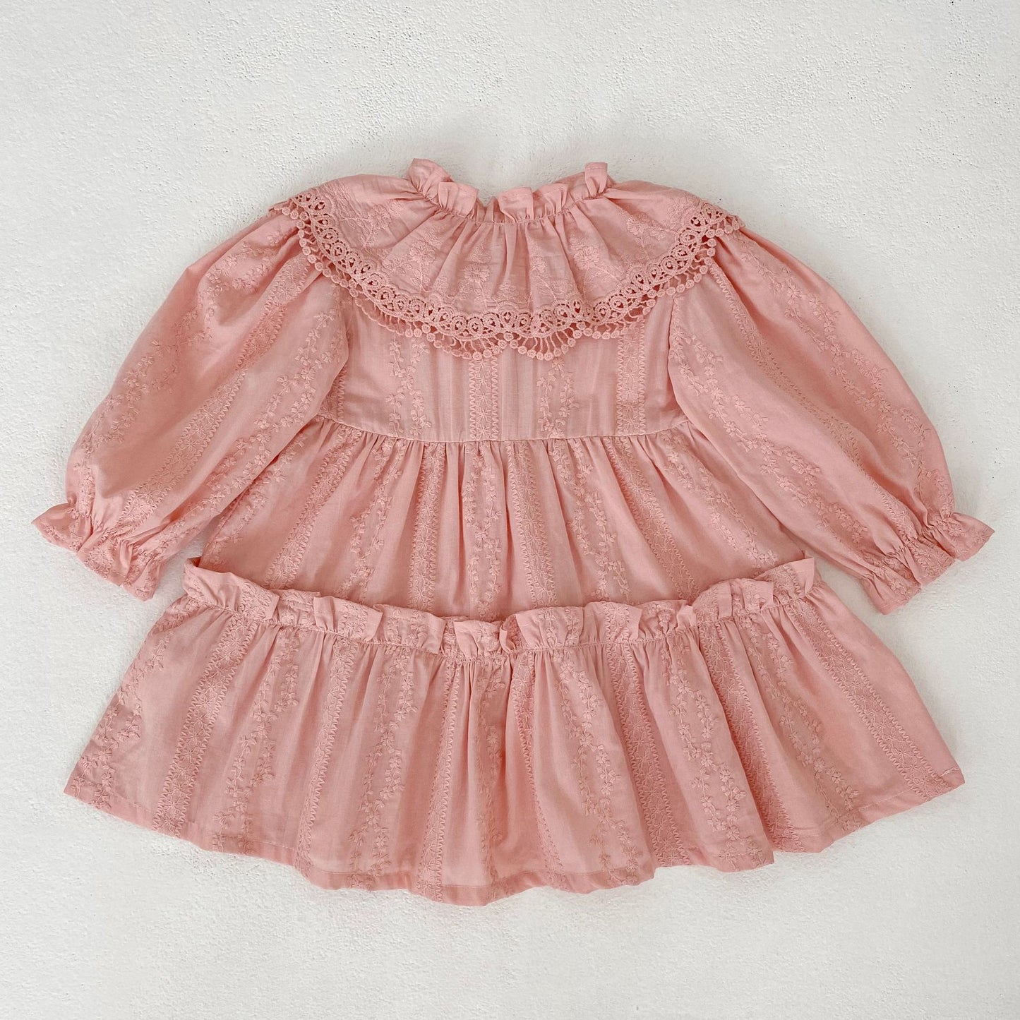 Design Autumn Floral Pattern Baby Kids Girls Bow-Tied Collar Onesies and Dress – Princess Sister Matching Set