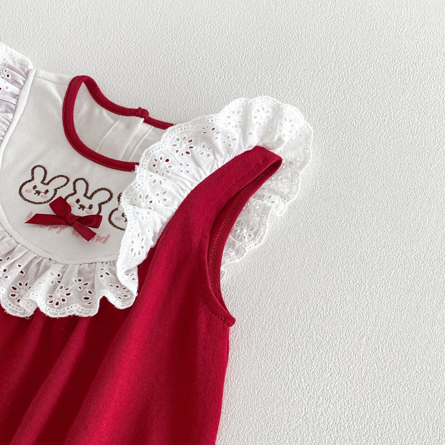 Design Summer Baby Kids Girls Sleeveless Lace Trim Color Patchwork Bodysuit