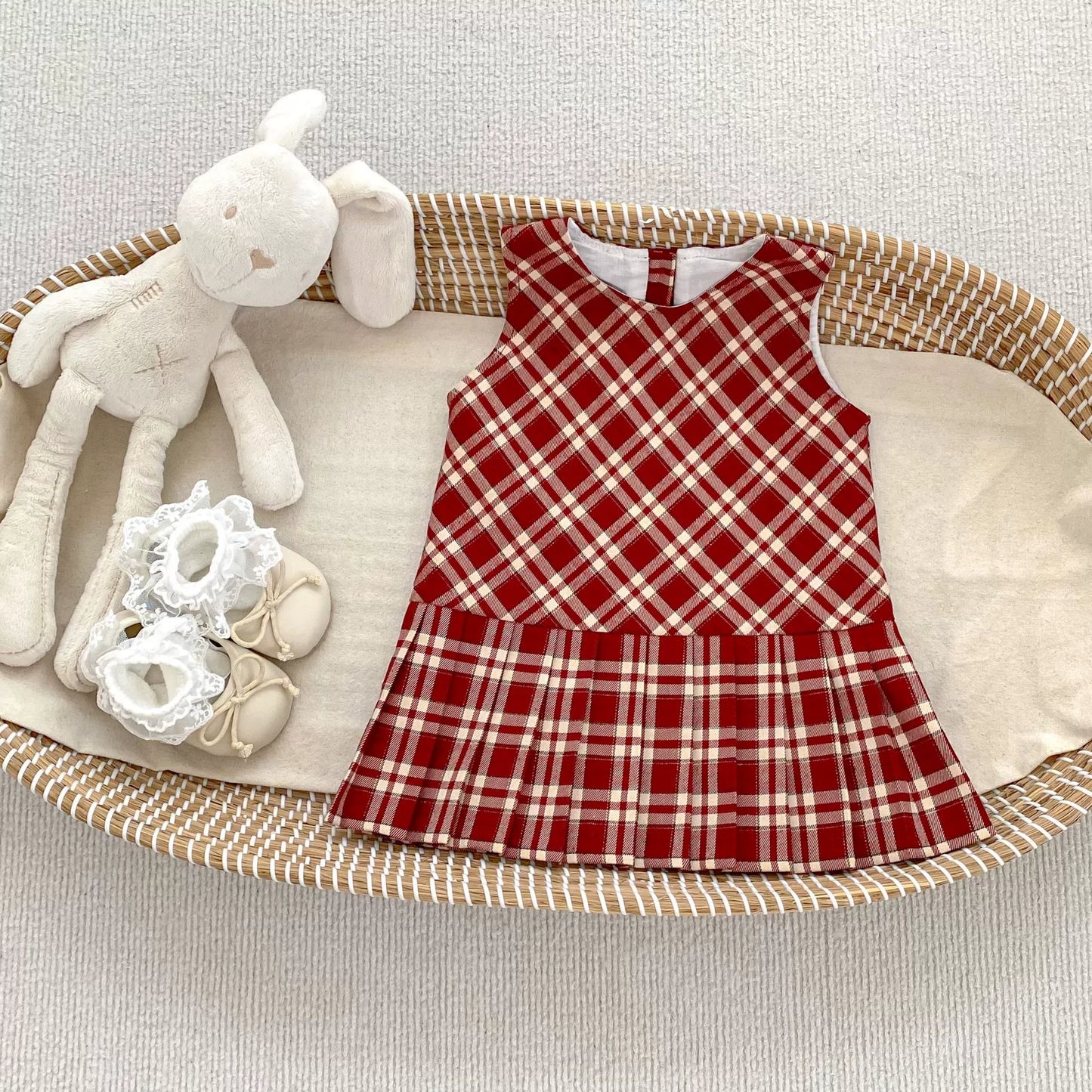 Spring and Autumn Baby Kids Girls Cherry Pattern Long Sleeves Beige Top and Plaid Sleeveless Dress Clothing Set, MyKids-USA®, Baby & Toddler Outfits, MyKids-USA -  -  -  -  -  -  - 
