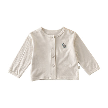 Summer Arrival Baby Kids Unisex Comfortable Simple Logo Thin Knitted Long Sleeves Cardigan, MyKids-USA®, Cardigans, MyKids-USA - Size/Age - 73 (6-9M) - Color - Grey -  -  - TR2504292005-C