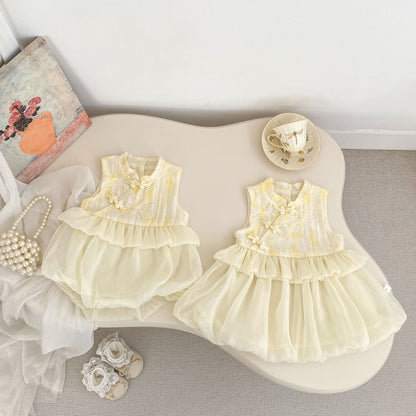 Summer Arrival Baby Girls Sleeveless Embroidery Pattern Bodysuit, MyKids-USA®, Baby & Children's One-Pieces, MyKids-USA -  -  -  -  -  -  - .