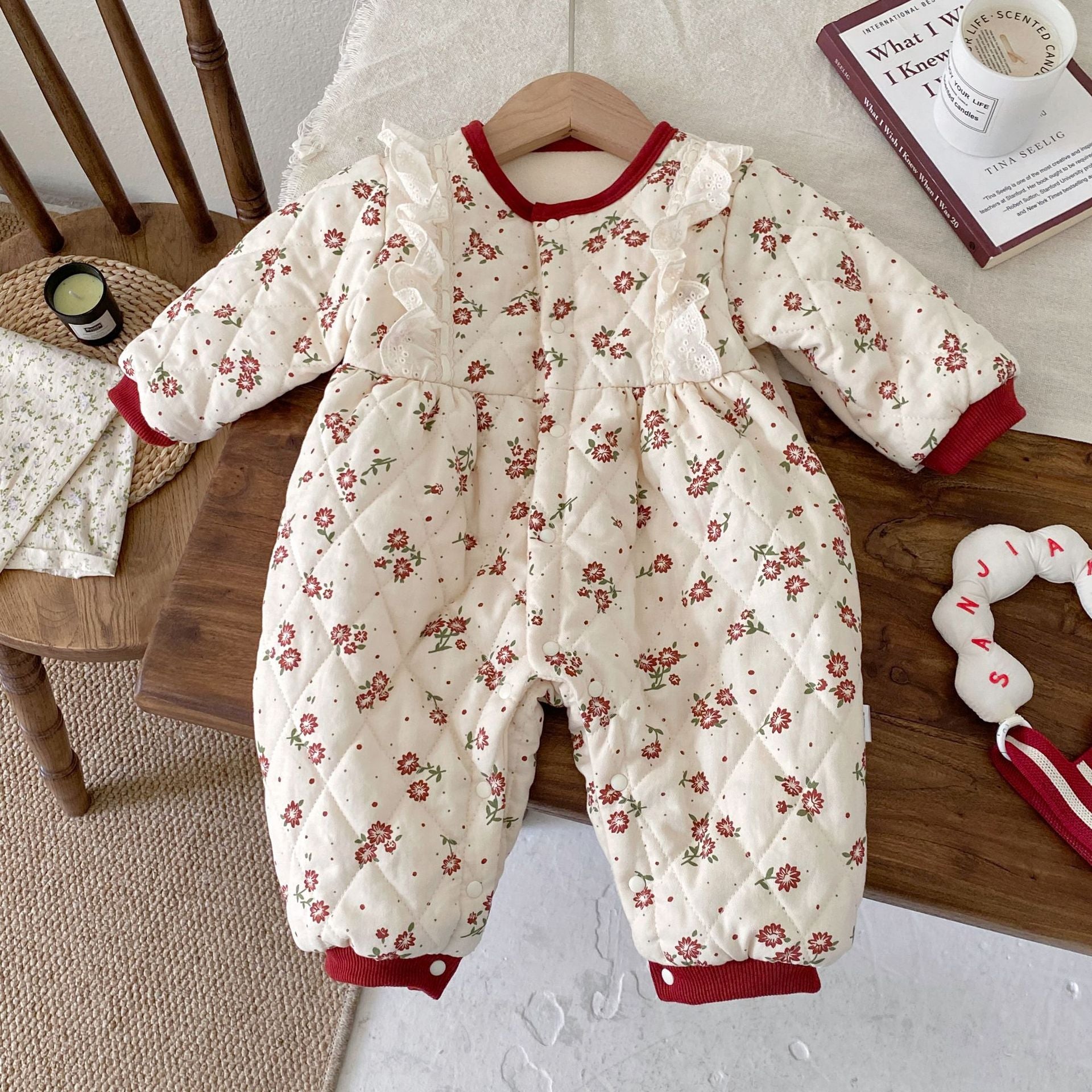 Winter Arrival Baby Girls Flowers Pattern Warm Padded Thick Romper, MyKids-USA®, Baby & Toddler Outfits, MyKids-USA -  -  -  -  -  -  - 