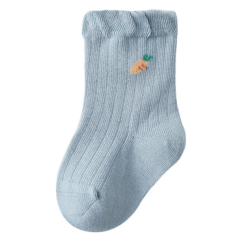 Baby Girls Frilled-Edges Breathable Mid-Calf Socks