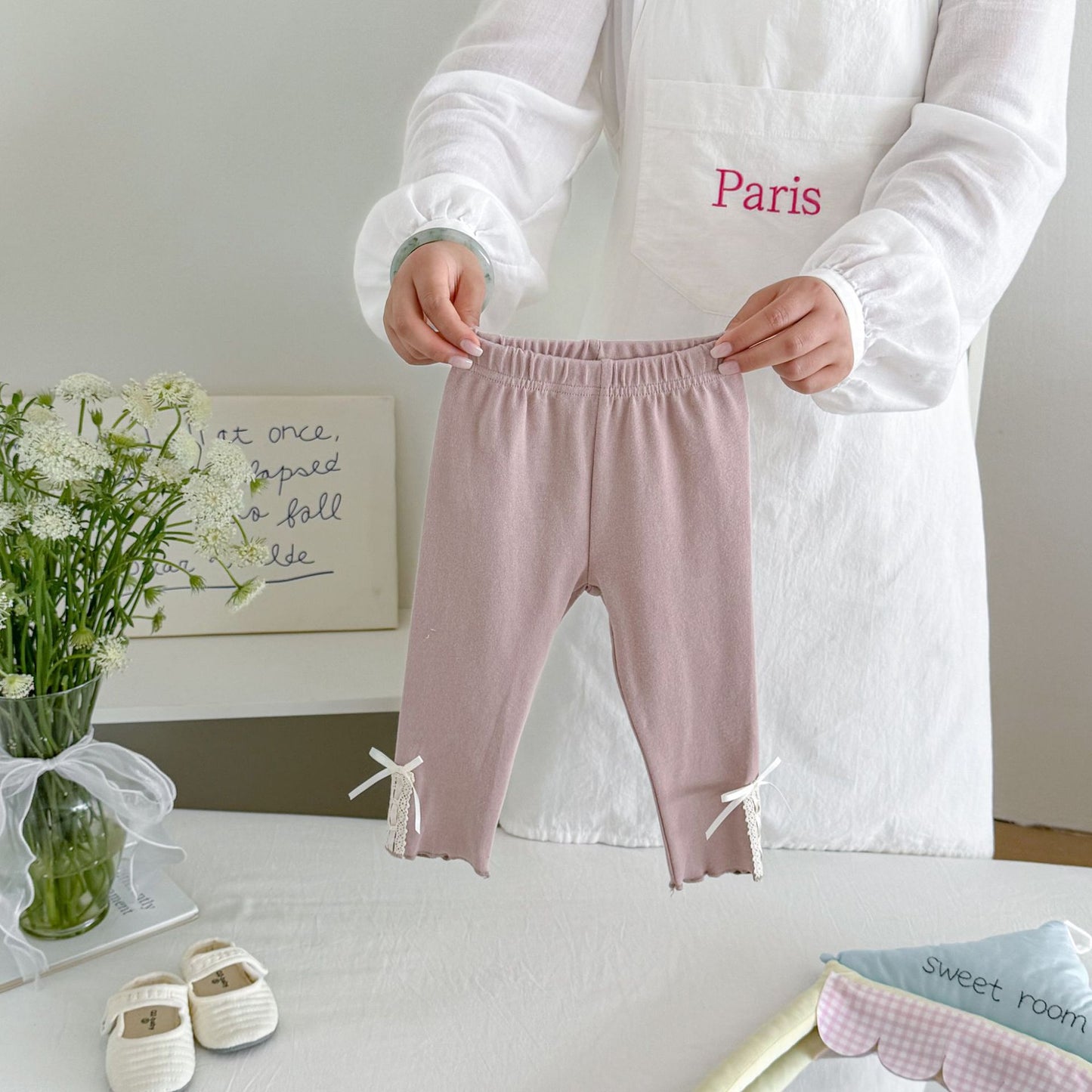 MyKids-USA® Autumn Arrival Baby Girls Butterfly-bows Lace Trim Cute Pants