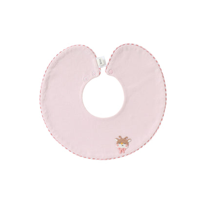 Adorable Animals Cartoon Pattern Cotton Snap-on Round Shaped Bib, MyKids-USA®, Bibs, MyKids-USA - Size/Age - S (0-3Y) - Color - Pink -  -  - TR2604262354-E.