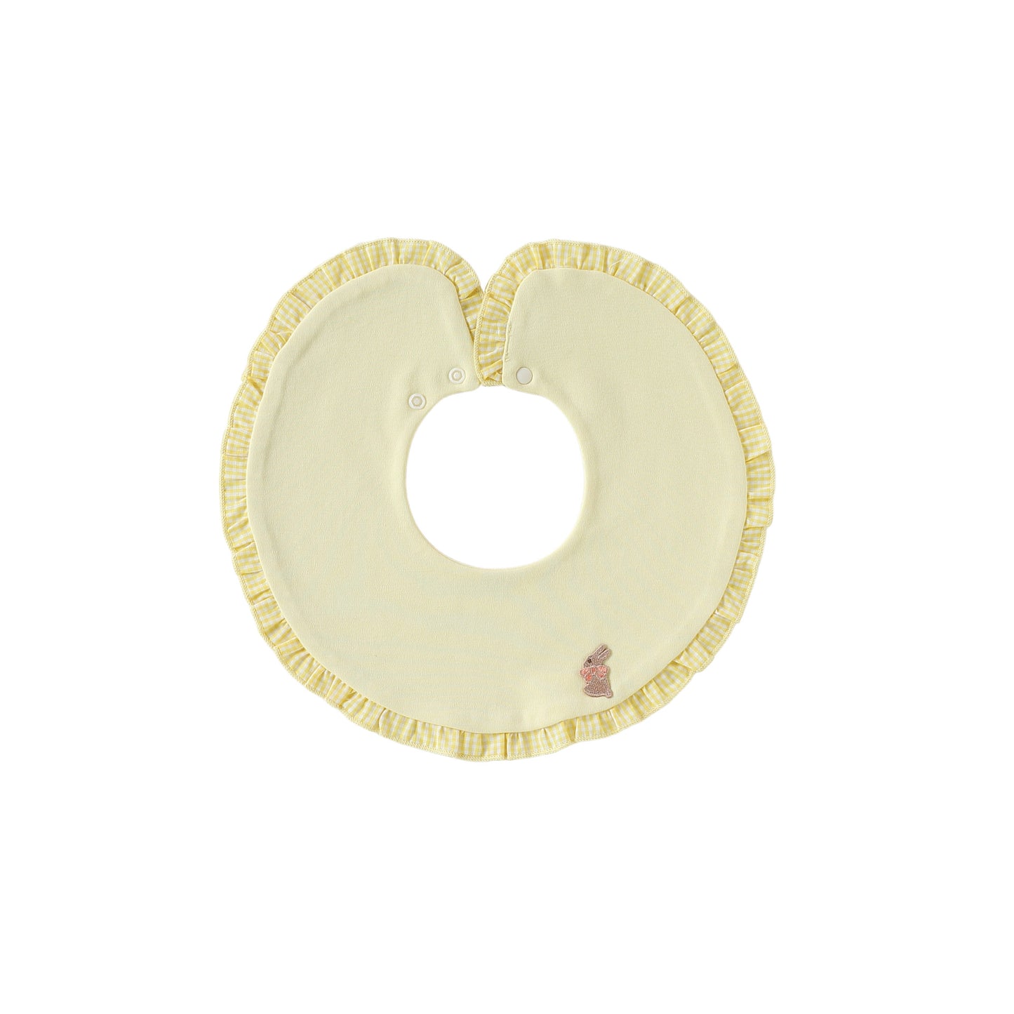 Adorable Ruffle Plaid Pattern Snap-on Bib, MyKids-USA®, Bibs, MyKids-USA - Size/Age - S (0-3Y) - Color - Light Yellow -  -  - TR2605032228-D.