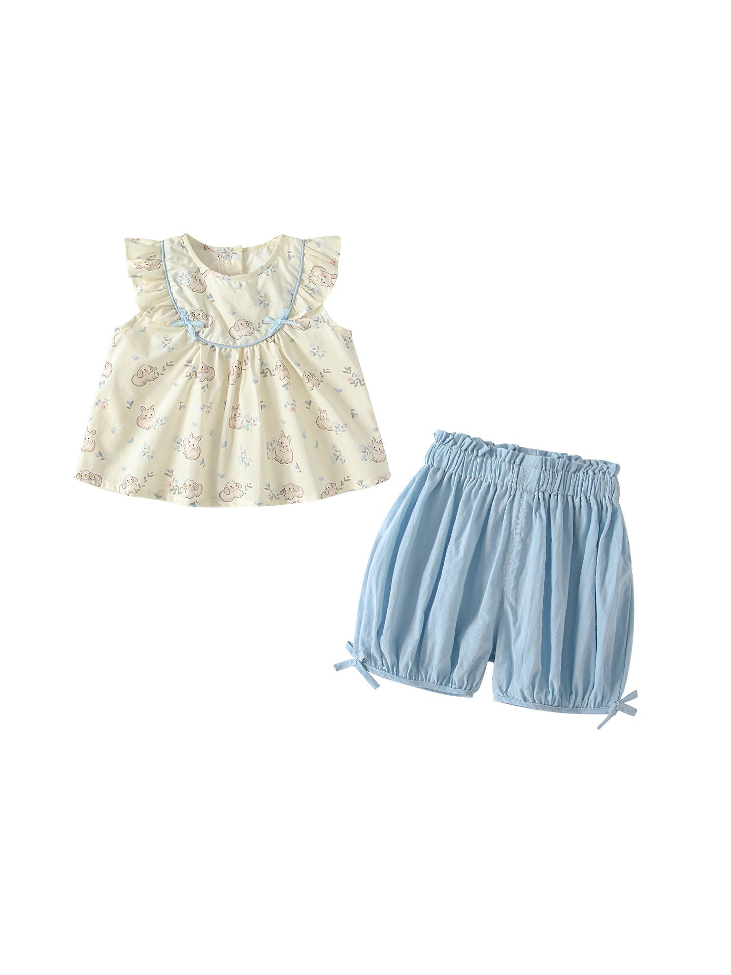 Arrival Summer Baby Kids Girls Fly Sleeves Floral Pattern Top and Blue Shorts Clothing Set, MyKids-USA®, Baby & Children's Outfits, MyKids-USA - Size/Age - 80 (9-12M) - Color - Colorful -  -  - TR2605202238-A.