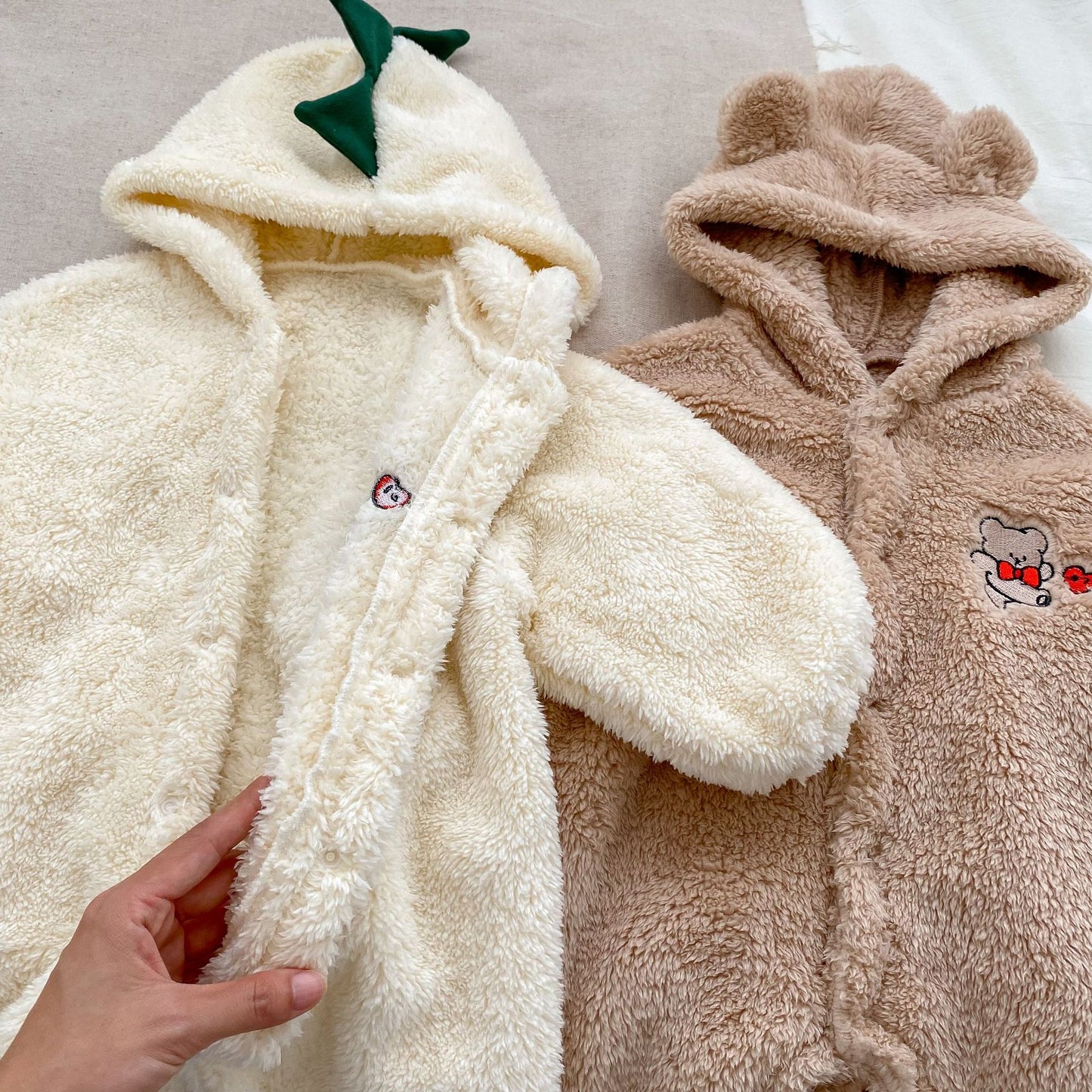 Winter New Arrival Baby Unisex Long Sleeves Cartoon Pattern Fluffy Hooded Rompers, MyKids-USA®, Baby One-Pieces, MyKids-USA -  -  -  -  -  -  - 