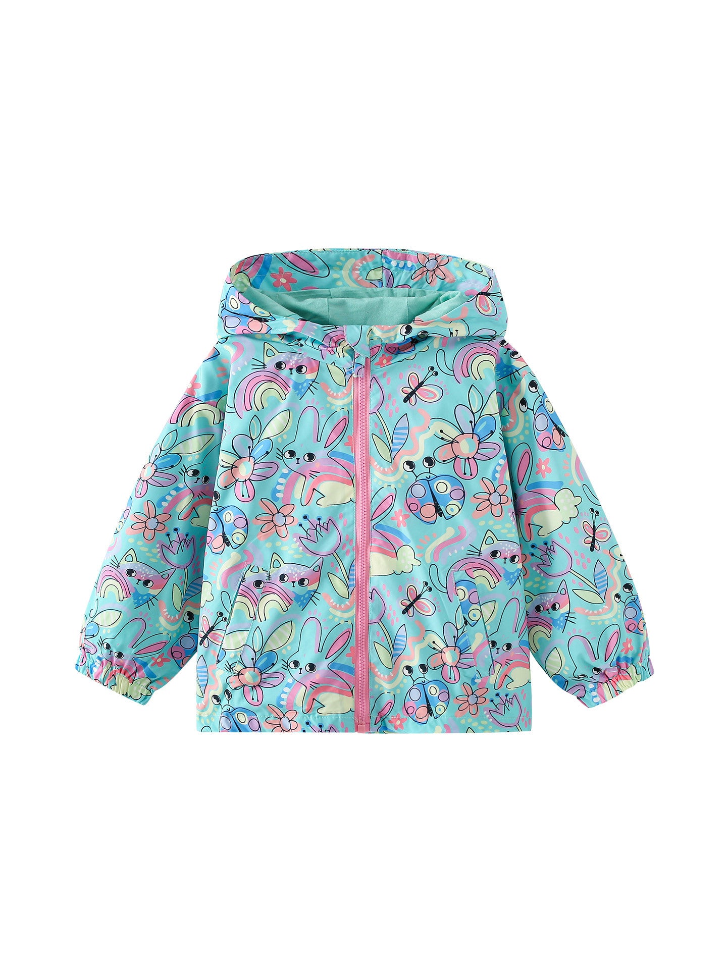 MyKids-USA® Autumn Arrival Girls’ Flowers and Animals Cartoon Pattern Coat