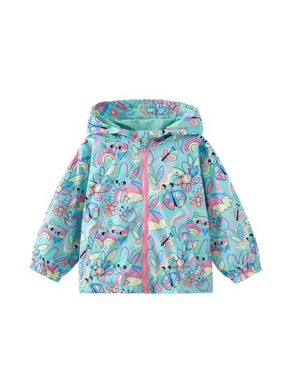 MyKids-USA® Autumn Arrival Girls’ Flowers and Animals Cartoon Pattern Coat
