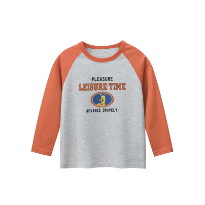 Autumn Baby Boys Cartoon Print Color Patchwork Long Sleeves Crew Neck Base Top Shirt, MyKids-USA®, Baby & Toddler Outerwear, MyKids-USA - Size/Age - 90 (12-24M) - Color - Orange -  -  - TR2408270916-B