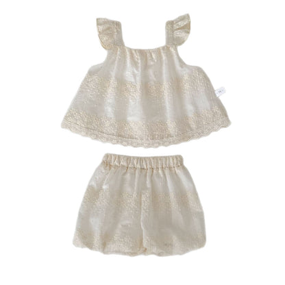 Summer Baby Kids Girls Sleeveless Flowers Pattern Vest and Shorts Clothing Set, MyKids-USA®, Baby & Children's Outfits, MyKids-USA - Size/Age - 73 (6-9M) - Color - Apricot -  -  - TR2605022229-A.