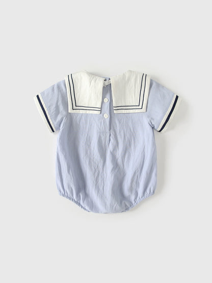 Summer Arrival Short Sleeves Navy Collar Color Patchwork Bodysuit for Boys, MyKids-USA®, Baby & Children's One-Pieces, MyKids-USA -  -  -  -  -  -  - .