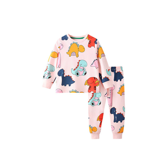 Spring and Autumn Girls Cartoon Pattern Long Sleeves Top and Pants Clothing Set, MyKids-USA®, Baby & Toddler Outfits, MyKids-USA - Size/Age - 100 (2-3Y) - Color - Pink -  -  - TR2509212310-A