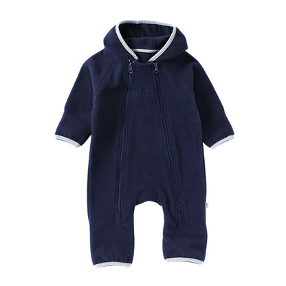 Winter Arrival Baby Unisex Long Sleeves Solid Color Letters Pattern Zip-up Rompers, MyKids-USA®, Baby One-Pieces, MyKids-USA - Size/Age - 66 (3-6M) - Color - Navy Blue (Dark Blue) -  -  - TR2509182221-C