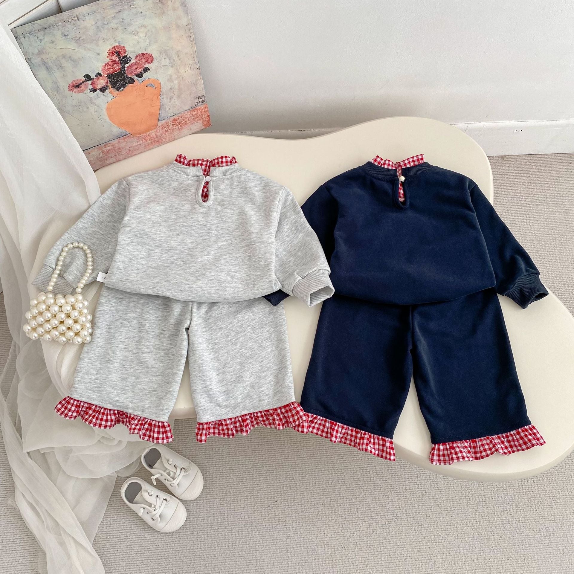 Spring Baby Kids Girls Long Sleeves Cute Cartoon Pattern Pullover and Pants Plaid Clothing Set, MyKids-USA®, Baby & Toddler Outfits, MyKids-USA -  -  -  -  -  -  - .