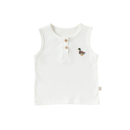 Summer Arrival Baby Sleeveless Animals Embroidered Pattern Vest, MyKids-USA®, Baby & Toddler Outerwear, MyKids-USA - Size/Age - 73 (6-9M) - Color - Beige -  -  - TR2605142346-A.