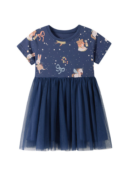Summer Arrival Cartoon Pattern Short Sleeves Dress for Stylish Girls, MyKids-USA®, Baby & Children's Dresses, MyKids-USA -  -  -  -  -  -  - .