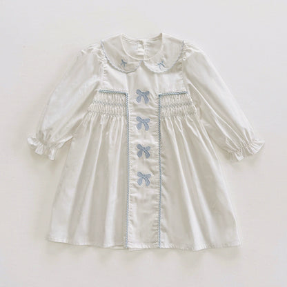 Arrival Autumn Girls Butterfly-bows Embroidery Pattern Long Sleeves Dress, MyKids-USA®, Baby & Toddler Dresses, MyKids-USA - Size/Age - 90 (12-24M) - Color - Beige -  -  - TR2508042355-A