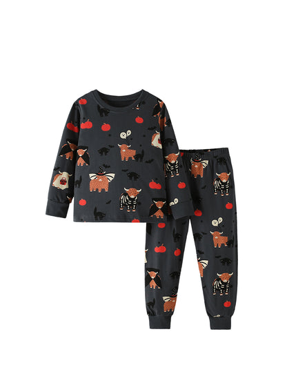 MyKids-USA® Baby Kids Halloween Cartoon Pattern Long Sleeves Top and Pants Casual Clothing Set
