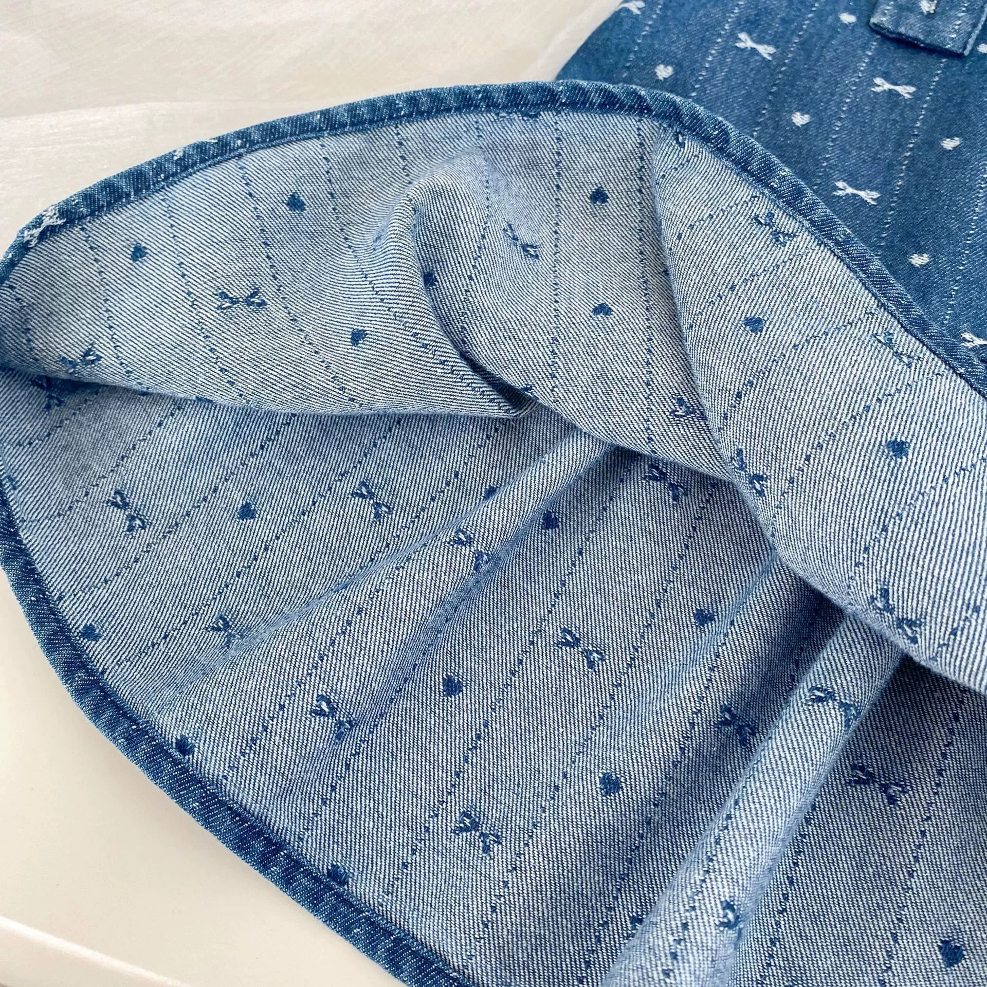 Spring and Autumn Baby Kids Girls Cherry Pattern Long Sleeves Beige Top and Denim Sleeveless Dress Clothing Set, MyKids-USA®, Baby & Toddler Dresses, MyKids-USA -  -  -  -  -  -  - 