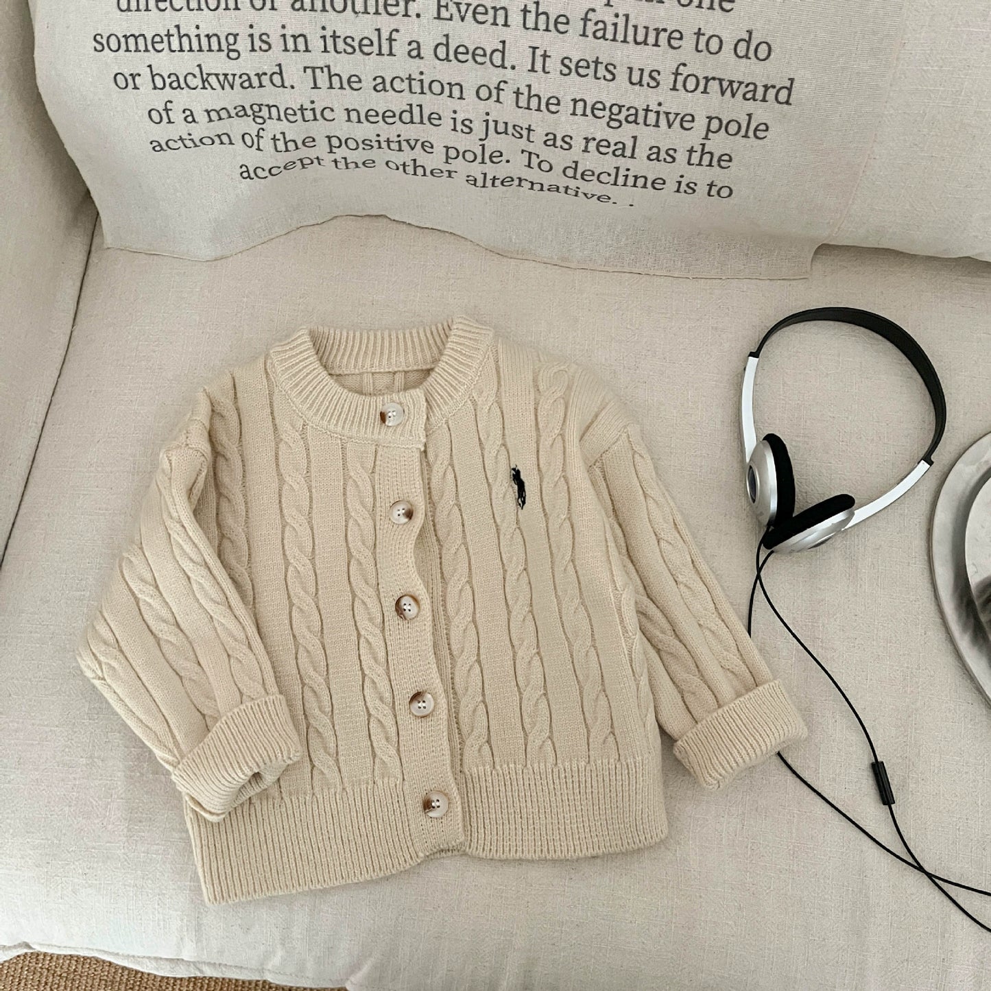 Autumn Arrival Baby Kids Unisex Comfortable Jacquard Pattern Knitted Long Sleeves Cardigan, MyKids-USA®, Cardigans, MyKids-USA - Size/Age - 73 (6-9M) - Color - Khaki -  -  - TR2508162325-C