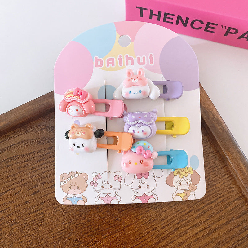 Of 5 Candy-Colored Hollow Out Animals Cartoon Resin Hair Clips