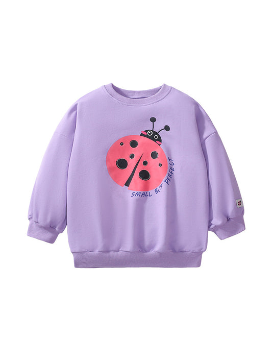 Baby Kids Girls Cartoon Ladybird Pattern Purple Pullover Clothing Sweatshirt, MyKids-USA®, Baby & Toddler Outerwear, MyKids-USA - Size/Age - 90 (12-24M) - Color - Purple -  -  - TR2406262346-A