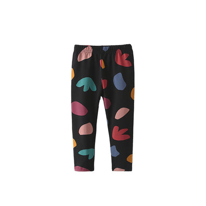 Autumn Arrival Baby Kids Girls Geometric Pattern Casual Pants, MyKids-USA®, Trousers, MyKids-USA - Size/Age - 100 (2-3Y) - Color - Black -  -  - TR2509212243-A