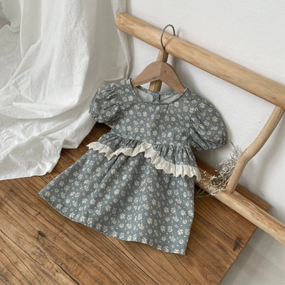 Summer Arrival Northern Europe Floral Pattern Short Sleeves Dress for Stylish Girls, MyKids-USA®, Baby & Toddler Dresses, MyKids-USA -  -  -  -  -  -  - 