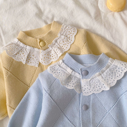 Winter and Autumn Baby Kids Girls Argyle Pattern Long Sleeves Cardigan and Plain Pants Knitted Clothing Set, MyKids-USA®, Baby & Toddler Outfits, MyKids-USA -  -  -  -  -  -  - 