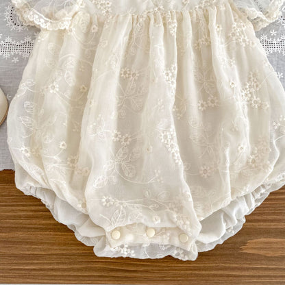 Summer Arrival Baby Girls Apricot Tulle Fly Sleeves Flowers Embroidered Pattern Onesies, MyKids-USA®, Baby One-Pieces, MyKids-USA -  -  -  -  -  -  - 