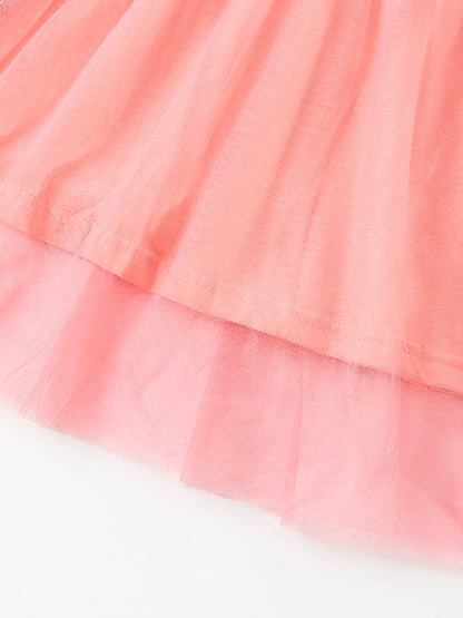 Summer Arrival Cartoon and Flowers Pattern Short Sleeves Crew Neck Dress for Stylish Girls, MyKids-USA®, Baby & Children's Dresses, MyKids-USA -  -  -  -  -  -  - .