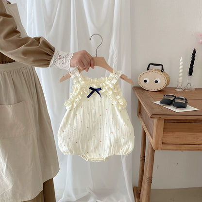 Summer Arrival Baby Girls Sleeveless Butterfly-bow Decorated Onesies with Colorful Dots Pattern, MyKids-USA®, Baby One-Pieces, MyKids-USA -  -  -  -  -  -  - 