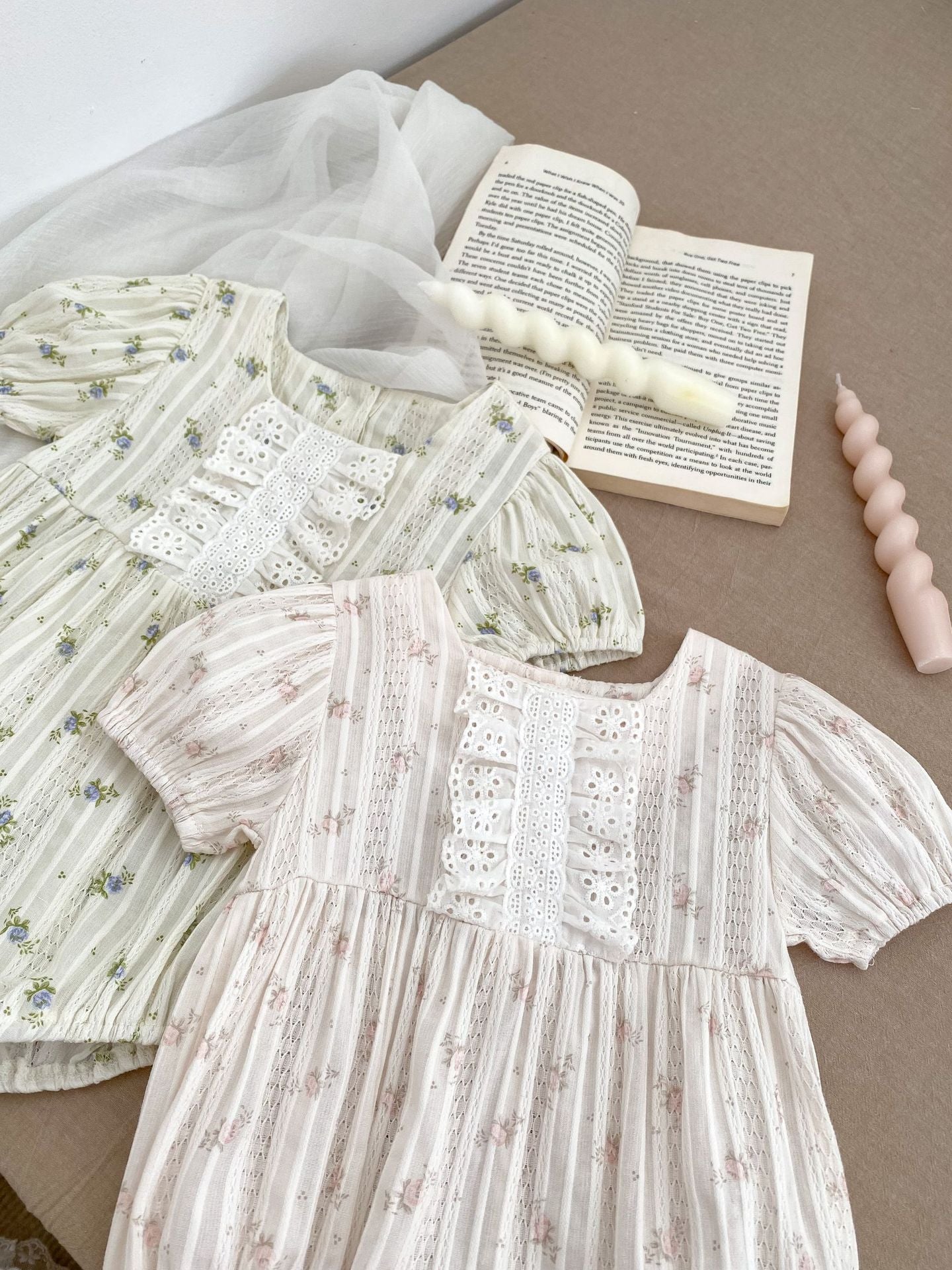 Summer Girls Floral Print Pleat Design Short Sleeves Onesies, MyKids-USA®, Baby One-Pieces, MyKids-USA -  -  -  -  -  -  - 