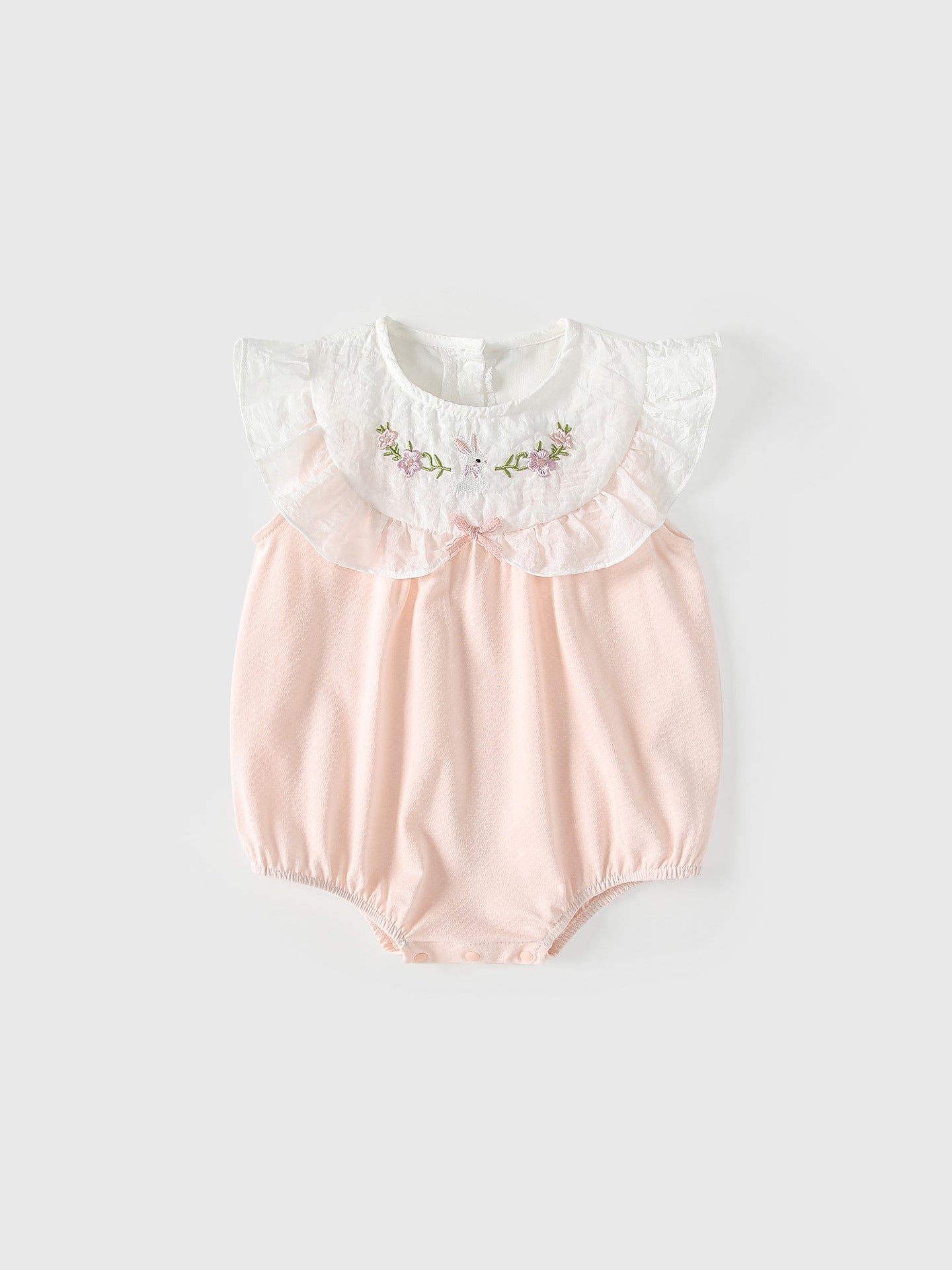 Summer Arrival Baby Girls Sleeveless Flowers Embroidered Pattern Bodysuits, MyKids-USA®, Baby & Children's One-Pieces, MyKids-USA - Size/Age - 66 (3-6M) - Color - Light Pink -  -  - TR2605072314-A.