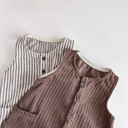 Summer Arrival Baby Unisex Casual Striped Pattern Sleeveless Rompers, MyKids-USA®, Baby One-Pieces, MyKids-USA -  -  -  -  -  -  - 