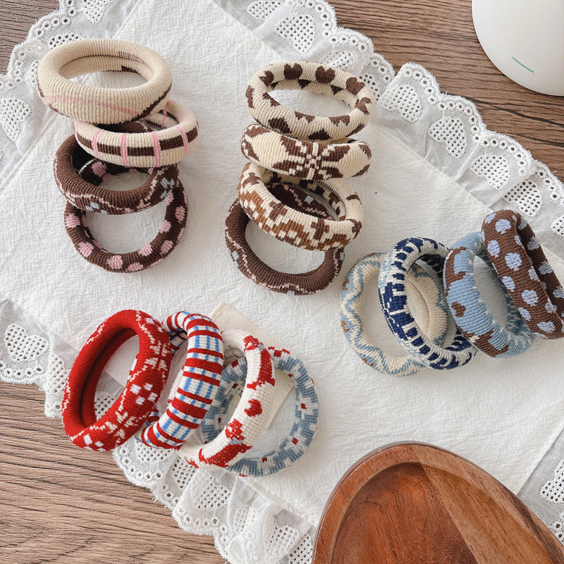 Collection of 4 Elastic Knitted Hair Ties, MyKids-USA®, Ponytail Holders, MyKids-USA -  -  -  -  -  -  - .