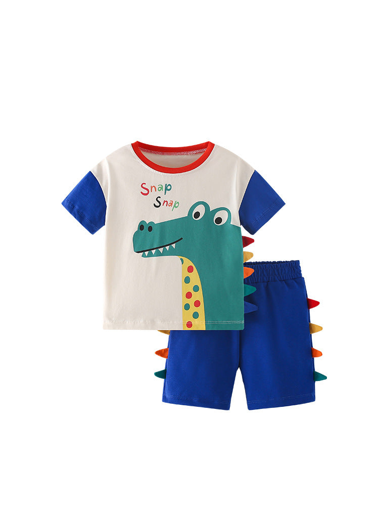 Summer Baby Kids Casual Animals Cartoon Pattern T-shirt and Shorts Clothing Set for Boys, MyKids-USA®, Baby & Toddler Outfits, MyKids-USA -  -  -  -  -  -  - 