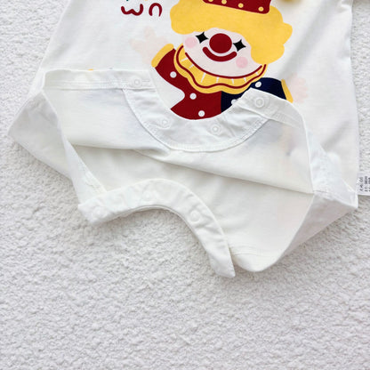 Summer Arrival Baby Unisex Joker Cartoon Pattern Short Sleeves Crew Neck Rompers with Hat, MyKids-USA®, Baby One-Pieces, MyKids-USA -  -  -  -  -  -  - 