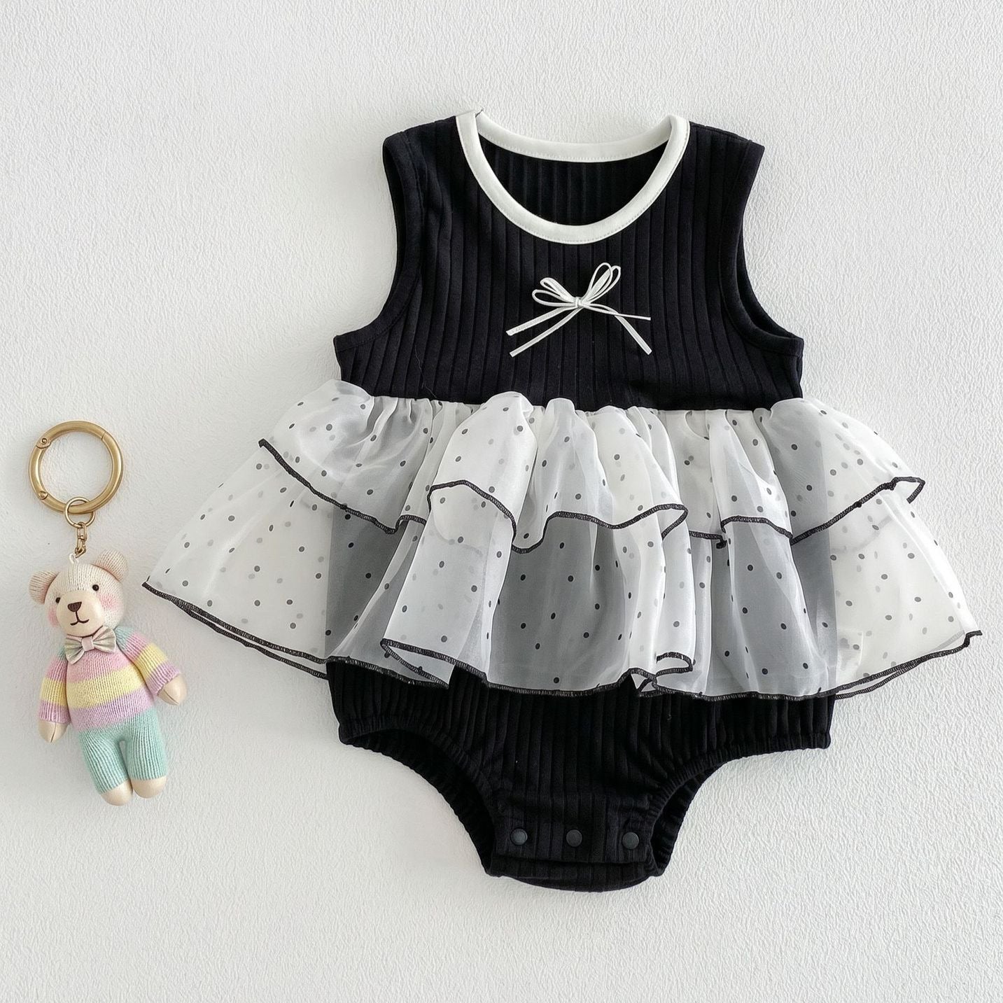 Design Summer Baby Kids Girls Sleeveless Color Patchwork Bodysuit Dress