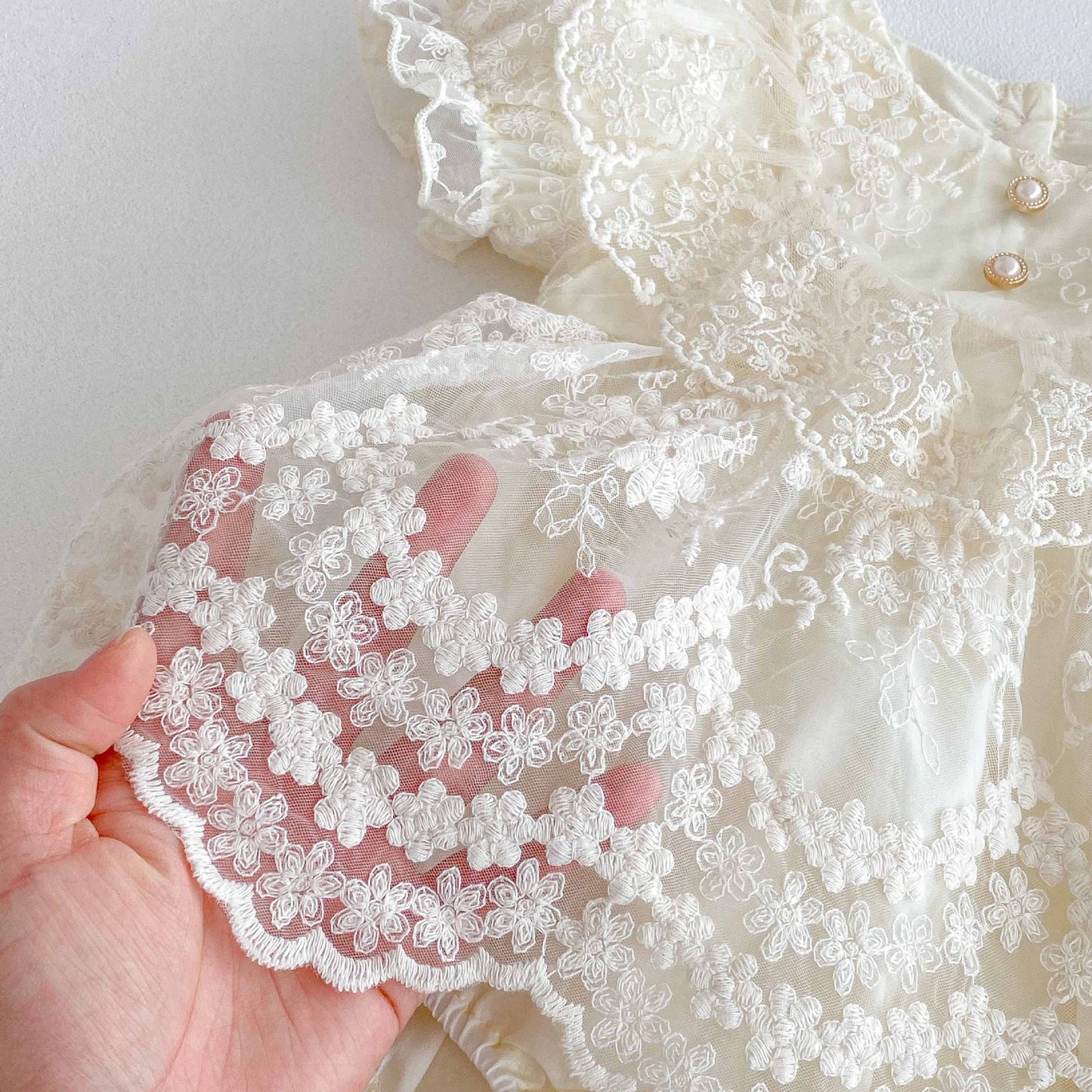Summer Arrival Baby Girls Cute Solid Color Short Sleeves Floral Tulle Patchwork Dress Design bodysuit, MyKids-USA®, Baby One-Pieces, MyKids-USA -  -  -  -  -  -  - .