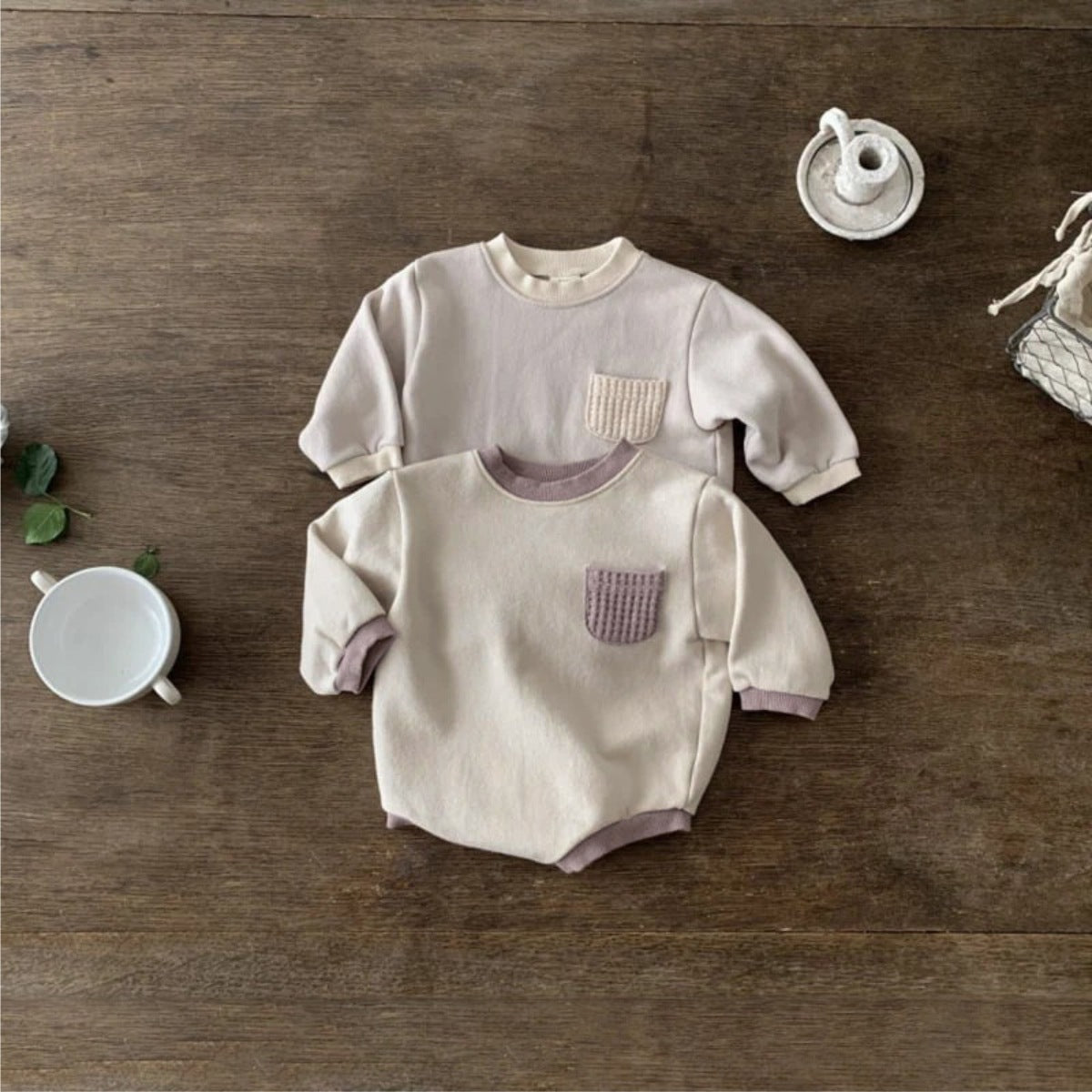 Arrival Autumn and Spring Baby Unisex Simple Color Patchwork Long Sleeves Pocketed Bodysuit, MyKids-USA®, Bodysuits, MyKids-USA -  -  -  -  -  -  - .